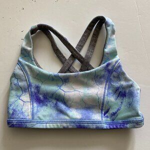 Ivivva Vitality, reversible girl's sports bra, size 6, blue/green and grey EUC.